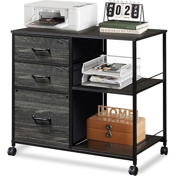 DEVAISE 3-Drawer Mobile File Cabinet with Shelf