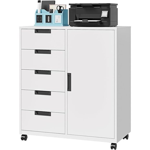 Letaya 5-Drawer Mobile Printer Storage Cabinet