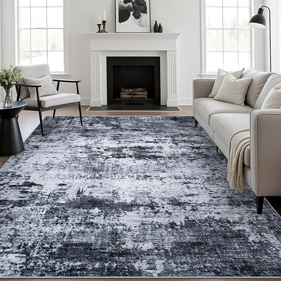 5x7 Washable Modern Abstract Area Rug
