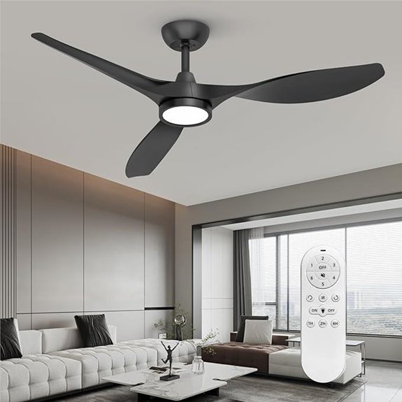 Roomratv 52 Modern Ceiling Fan with Lights & Remote