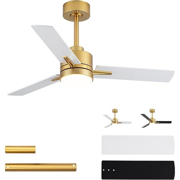 42 Modern Ceiling Fan with Lights and Remote