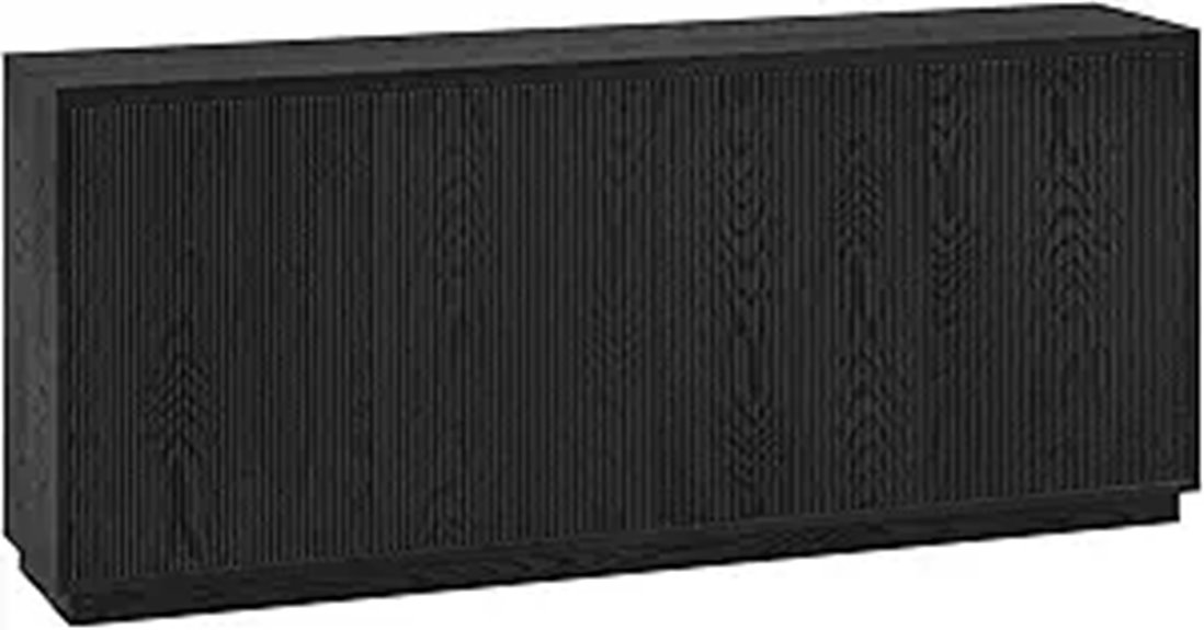 Henn&Hart 68 Modern Fluted Wood Sideboard Buffet