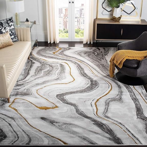 Safavieh Modern Grey & Gold Area Rug 8x10