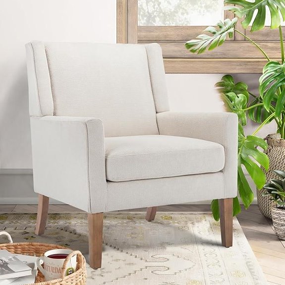 COLAMY Modern Wingback Armchair with Wood Legs