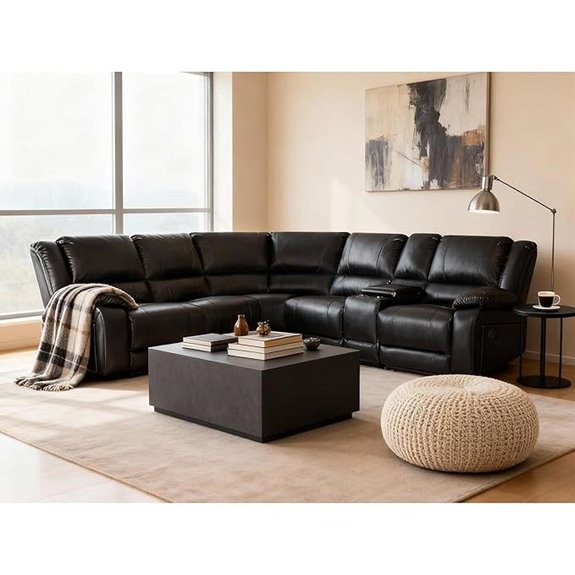 Modular L-Shaped PU Leather Reclining Sofa Set