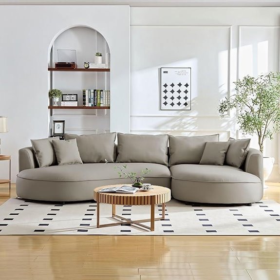 KEIKI 129 Modular Leather Sectional Sofa with Chaise