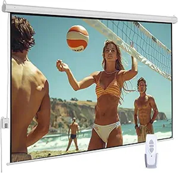 Motorized 94 Indoor/Outdoor Projector Screen with Remote