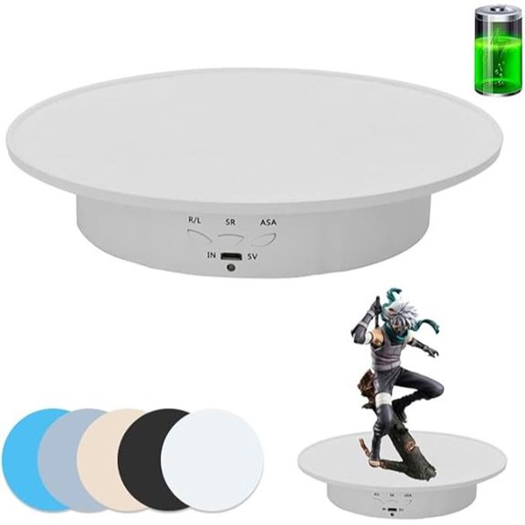 JAYEGT Motorized Rotating Display Stand with Backgrounds