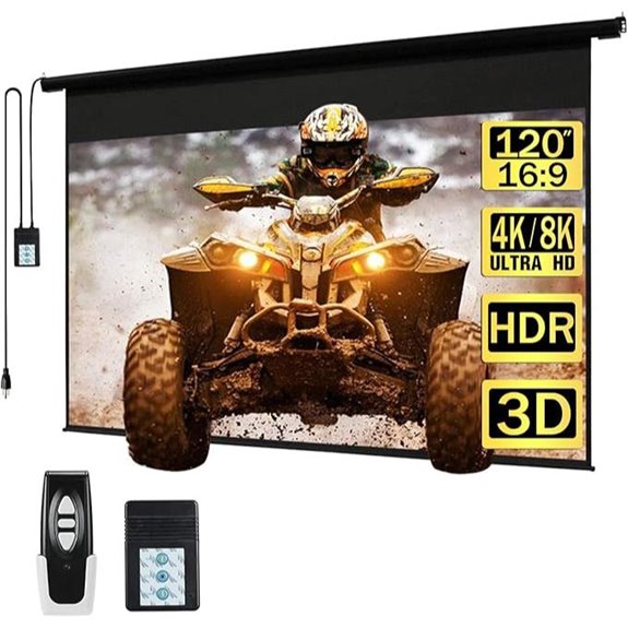 Kayle 120 Motorized Projector Screen with Remote