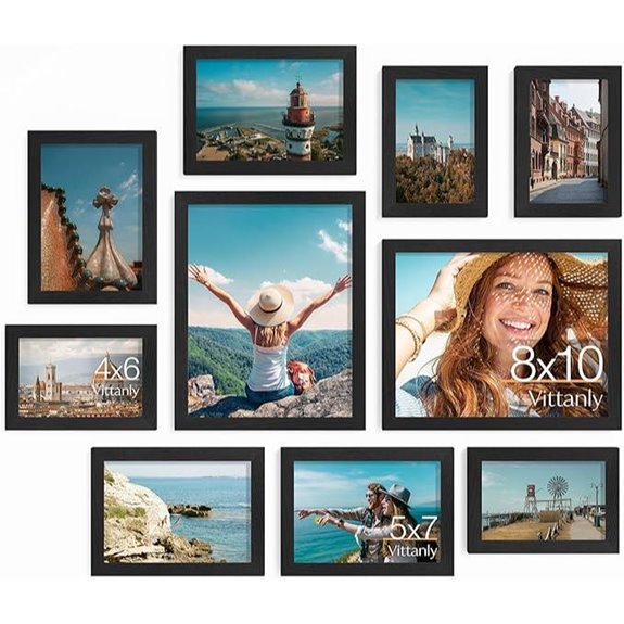 Vittanly 10-Pack Multi-Size Picture Frame Set