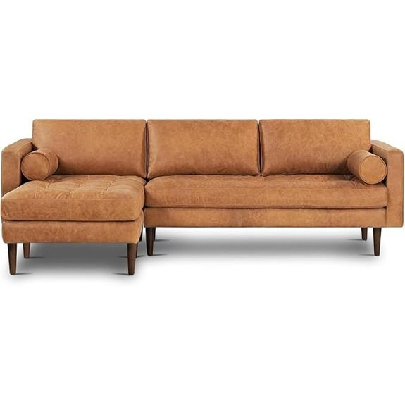 POLY & BARK Napa Left-Facing Leather Sectional Sofa