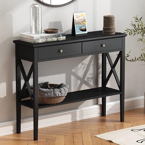 ChooChoo Narrow Console Table with Drawers and Shelf