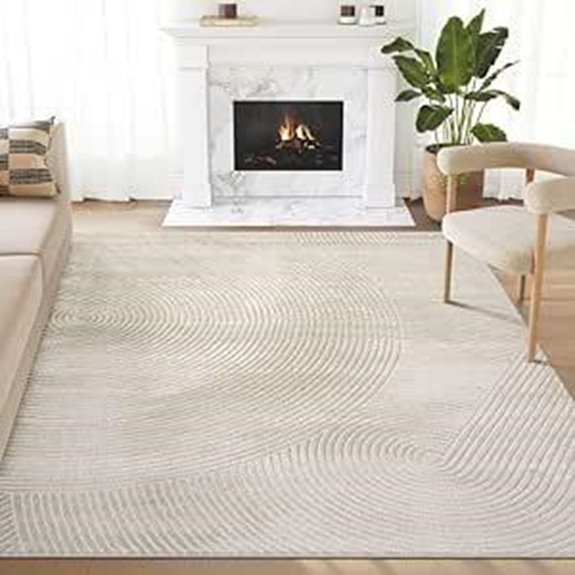 Abani Neutral Beige 8'x10' Area Rug for Living