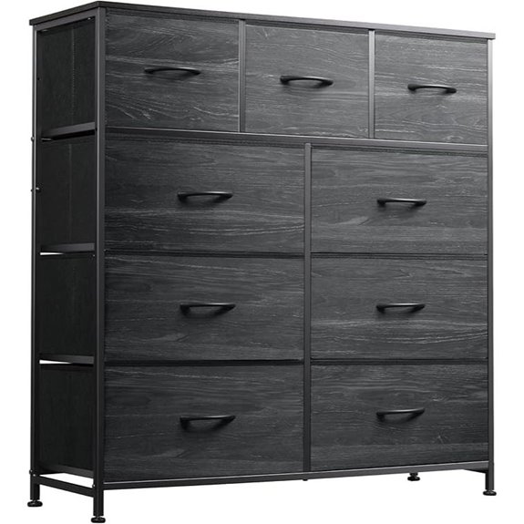 WLIVE 9-Drawer Fabric Storage Dresser with Steel Frame
