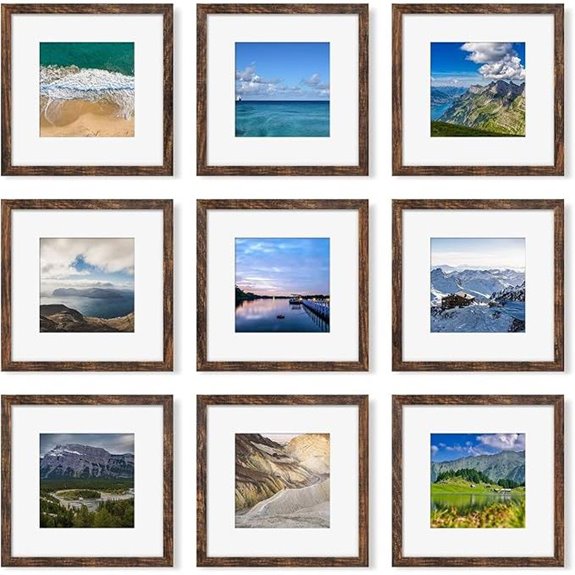 12x12 Picture Frame Set of 9 Wall Collage Decor