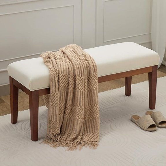 43.5'' Linen Upholstered Bedroom Bench