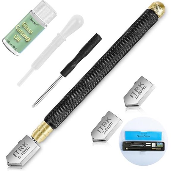 Glass Cutter with Oil Feed for Mirror and Tiles