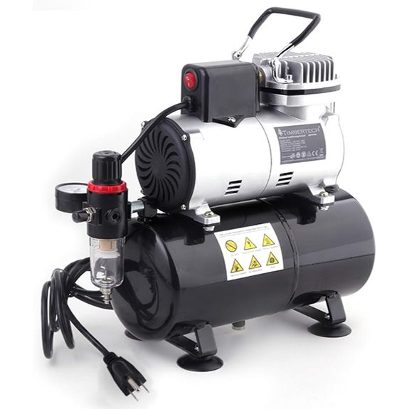 Timbertech Oil-Free Mini Airbrush Compressor with Tank
