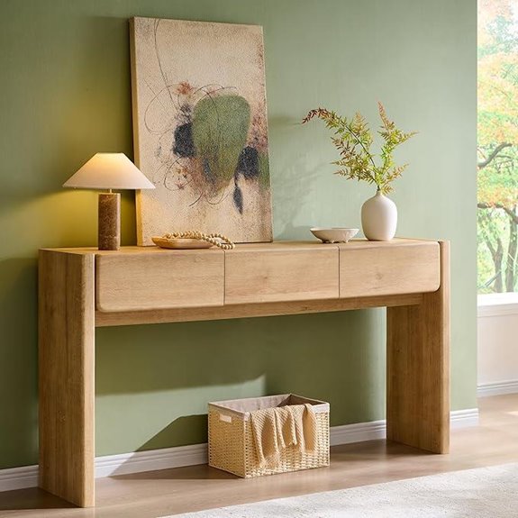 OKD 63 Farmhouse Console Table with Drawers