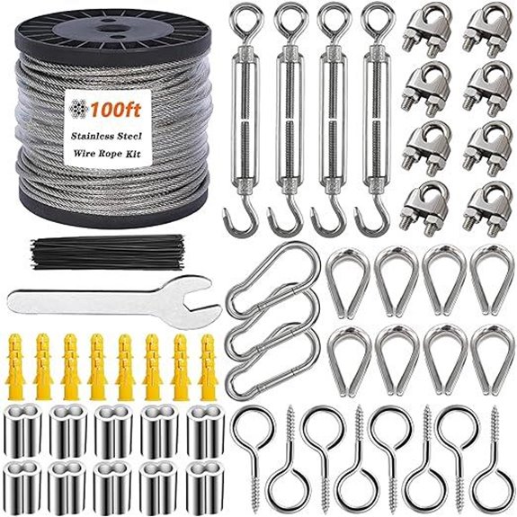 1/8 Wire Rope Kit with Turnbuckles for Outdoor Use