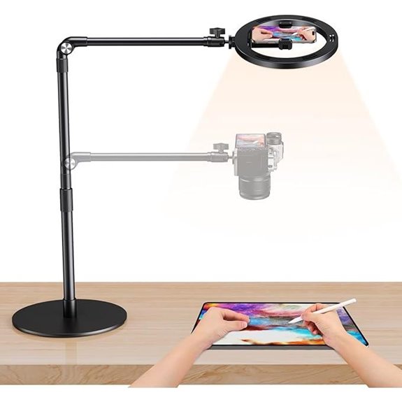 Overhead Phone Mount with Light and Stand