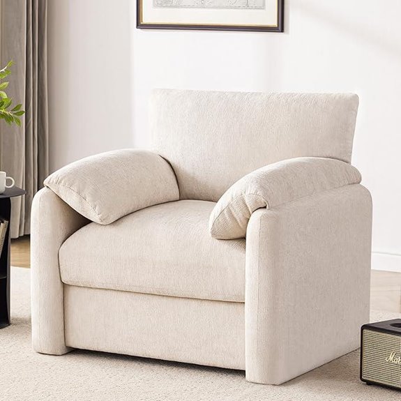 Chenille Oversized Armchair for Living Room & Bedroom