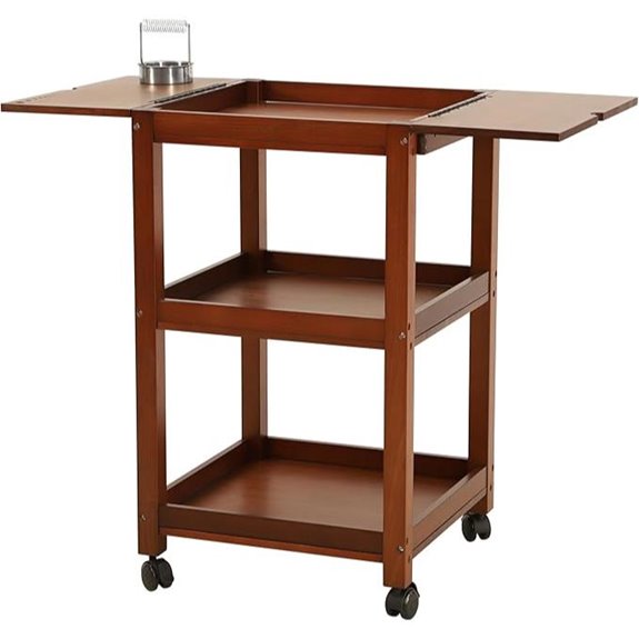VISWIN 3-Tier Pine Art Storage Cart with Wheels