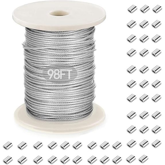 Plastic-Coated Stainless Steel Hanging Wire (98ft)