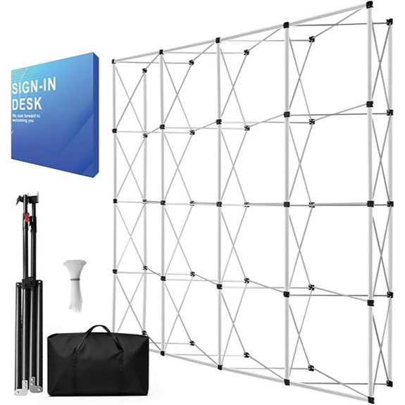 Portable 10x10FT Collapsible Trade Show Backdrop Stand