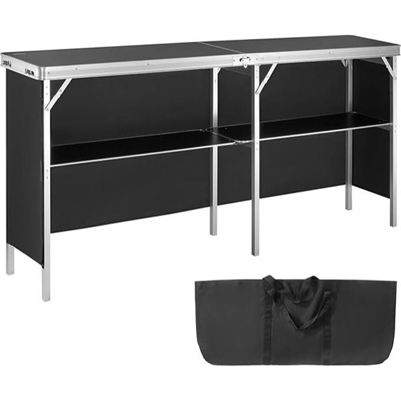 VEVOR Folding Portable Bar Table with Storage and Skirt