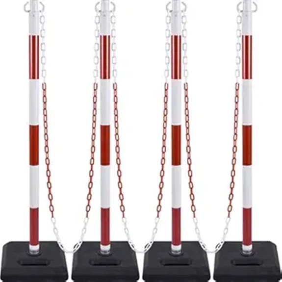 4 Pack Portable Chain Post Set with Rubber Bases