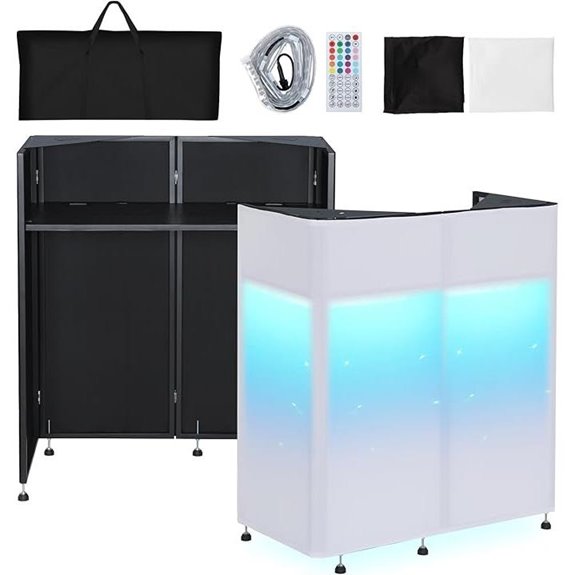 portable dj booth with lights
