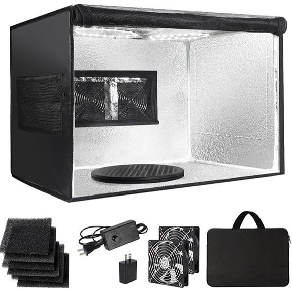 Portable Airbrush Spray Booth with Lights & Fans