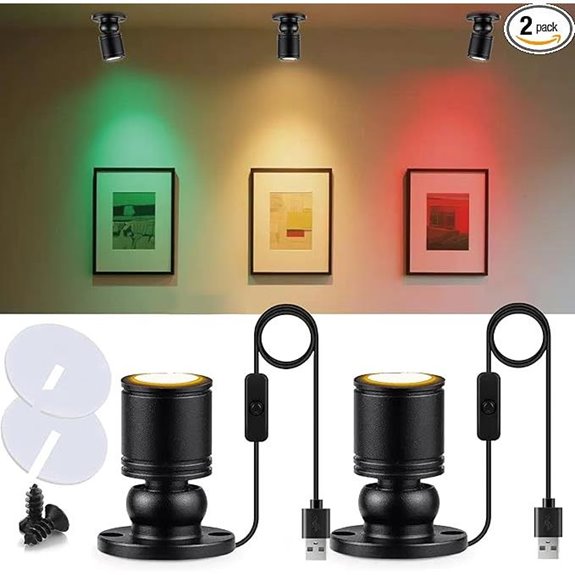 USB Powered Mini LED Spotlights (2-Pack)