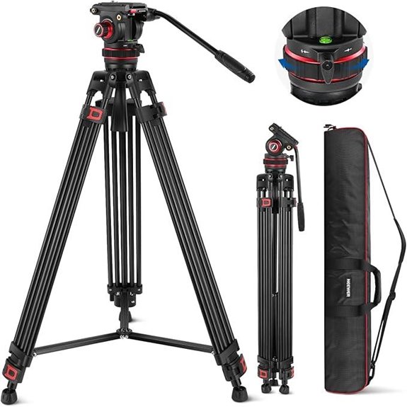 NEEWER 74 Video Tripod with Fluid Head