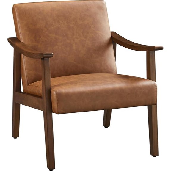 pu leather armchair with wood legs