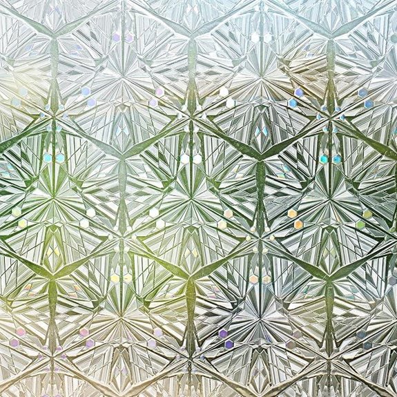 Rabbitgoo Stained Glass Window Privacy Film 17.5 x 78.7 Inches