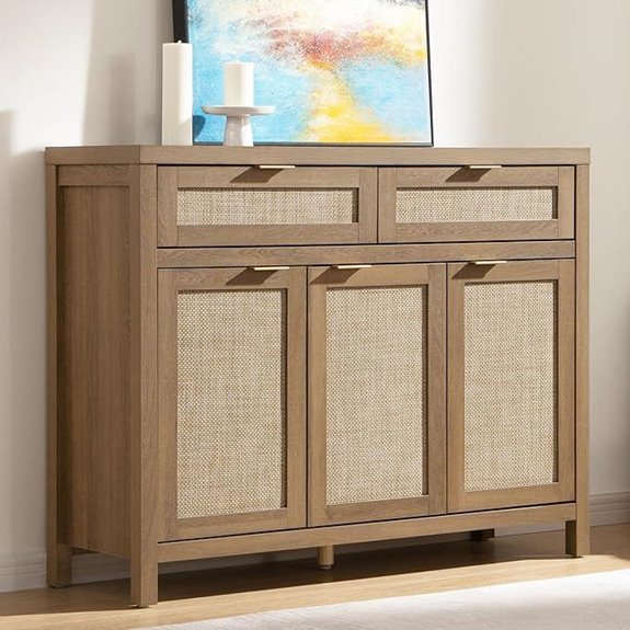 SICOTAS Rattan Sideboard Buffet with Storage