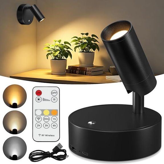 Kimjo Rechargeable Indoor LED Spotlight with Remote