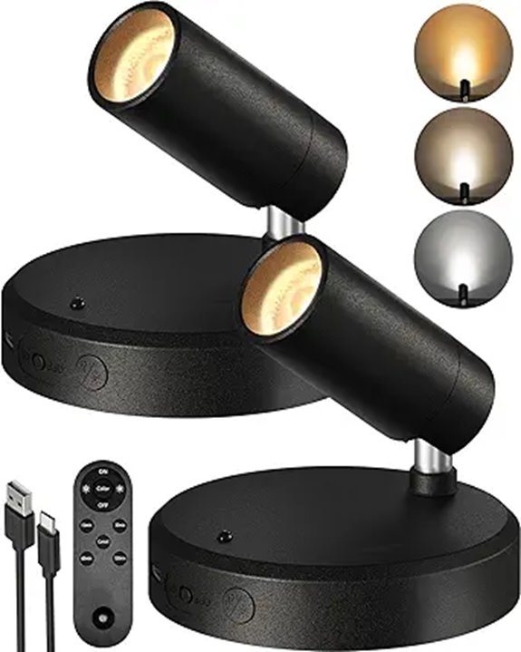 EZVALO Rechargeable Indoor Spotlights with Remote (2 Pack)