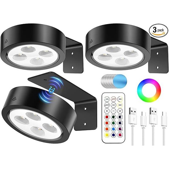 Rechargeable RGB Picture Lights with Remote (3 Pack)