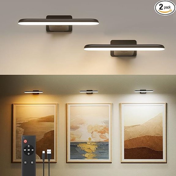 FULEN 2 Pack Rechargeable Battery Wall Picture Lights