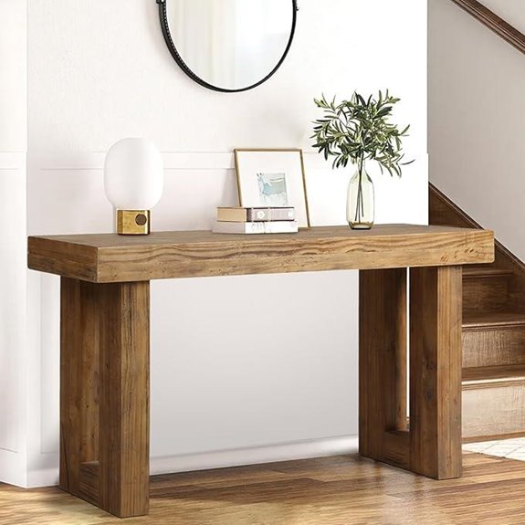 Reclaimed Solid Wood Console Table for Entryway