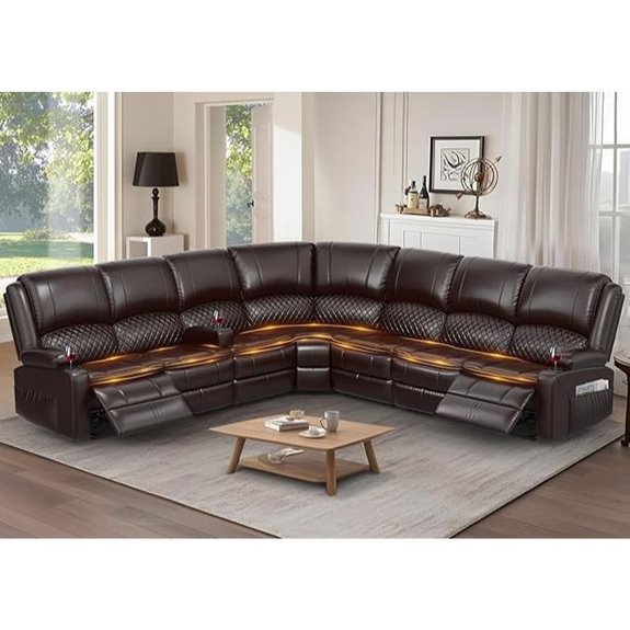 Manual Reclining Sectional Sofa with USB Charging