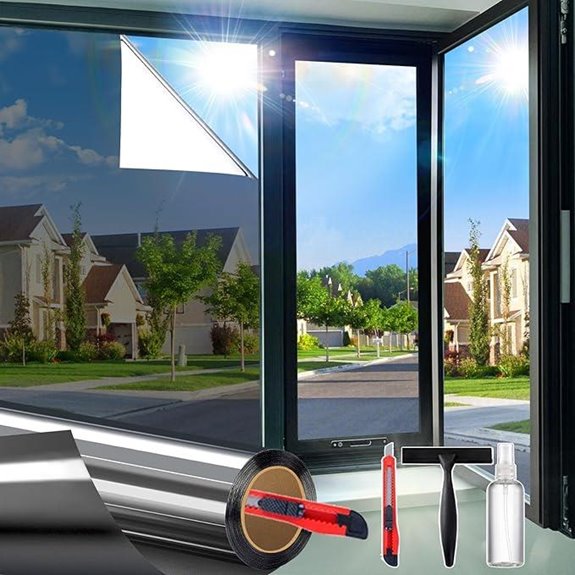 One Way Window Privacy Film Reflective Silver 17.5x78.74