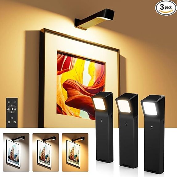 3 Pack RGB Battery-Powered Picture Lights with Remote