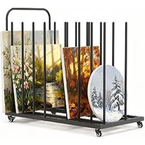 Heavy-Duty Mobile Art Storage Rack and Display