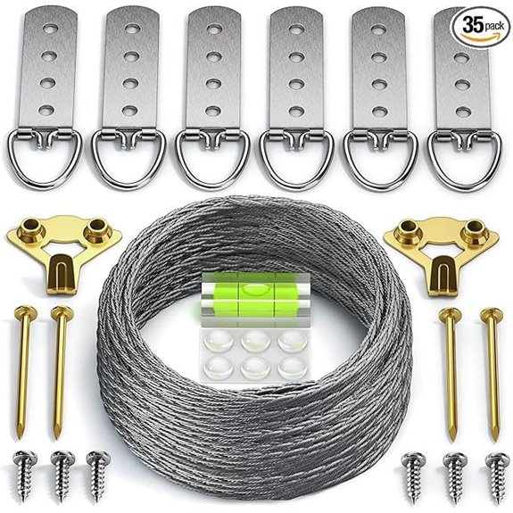 Heavy Duty Picture Hanging Kit with Steel Wire