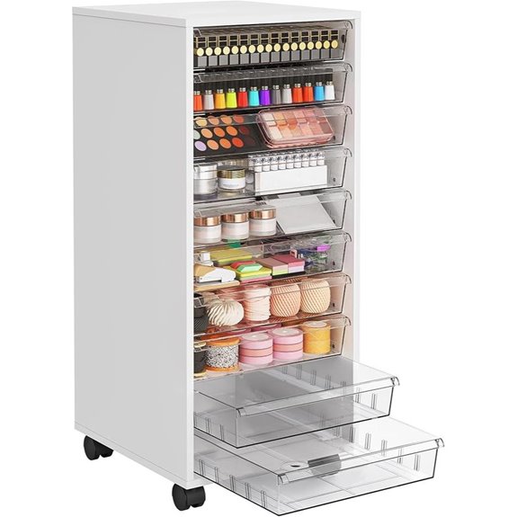 rolling cart with 10 drawers