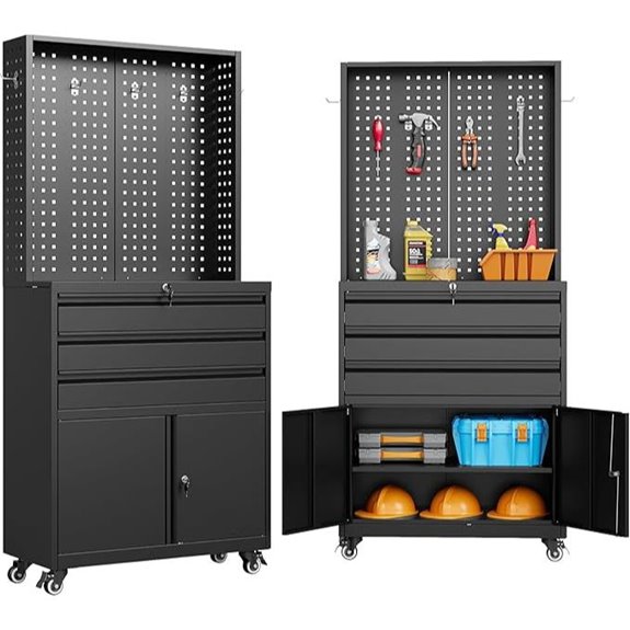 SISESOL Rolling Metal Storage Cabinet with Drawers